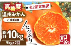 【2025年12月〜発送】【訳あり 2回 定期便 】 温州みかん 約5kg（傷もの） / みかん 訳アリ 定期便 ミカン 蜜柑 長崎県産みかん 糖度 果物 くだもの 果物定期便 フルーツ ふるーつ フルーツ定期便 旬 家庭用 5kg / 南島原市 / 南島原果物屋 [SCV018]