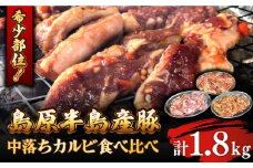 希少部位！島原半島産豚 中落ちカルビ 食べ比べセット 合計1.8kg / 豚 豚肉 カルビ / 南島原市 / はなぶさ [SCN128]
