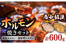 ホルモン 塩焼き・ニンニク味噌焼きセット 計600g (300g×2種) / ほるもん 肉 豚肉 直腸 豚テッポウ 希少部位 国産 / 南島原市 / はなぶさ [SCN136]