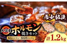 ホルモン 塩焼き・ニンニク味噌焼き 大容量セット 合計1.2kg / ほるもん 肉 豚肉 直腸 豚テッポウ 希少部位 国産 / 南島原市 / はなぶさ [SCN140]