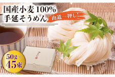 島原 手延 そうめん 山道そうめん 国産小麦 100 / 50g×45束 / そうめん 島原そうめん 手延べ 麺 素麺 / 南島原市 / そうめんの山道 [SDC007]