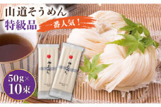 島原手延そうめん 山道そうめん 特級品 50g×5束×2袋 / そうめん 島原そうめん 手延べ 麺 素麺 / 南島原市 / そうめんの山道 [SDC004]