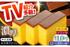 【12回定期便】【濃厚で上品な甘み】和三盆糖「長崎五三焼かすてら」1.0号×1本 （職人手焼・底ザラメ） / かすてら カステラ 長崎かすてら 長崎カステラ お土産 お菓子 ギフト 贈り物 贈答用 五三焼 スイーツ 菓子 / 南島原市 / 須崎屋 [SCA006]