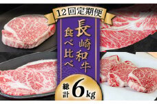【豪華12回定期便】長崎 和牛 食べ比べ / ヒレ サーロイン ロース シャトーブリアン / 肉厚 牛肉 贅沢 ジューシー 牛 ステーキ肉 / 南島原市 / ながいけ [SCH055]