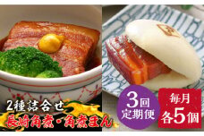 【3回定期便】とろけるおいしさ！長崎 角煮・角煮まん 詰合せ（ 角煮60ｇ×5個、角煮まん 80ｇ×5個 ）/ 角煮まんじゅう セット 中華 / 南島原市 / ふるさと企画 [SBA053]