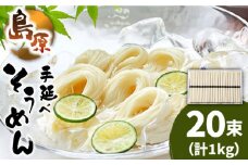 島原 手延べ そうめん 50g×20束 計 1kg  / そうめん 島原 手延べ 素麺 麺 乾麺 上級品 / 南島原市 / こじま製麺 [SAZ022]