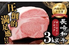 【内閣総理大臣賞受賞】長崎和牛 サーロインブロック 約3kg / 冷凍 ステーキ肉 サーロインステーキ / 南島原市 / 島原雲仙農業協同組合 [SES001] ステーキ すてーき サーロイン さーろいん サーロインステーキ さーろいんすてーき 和牛 わぎゅう 焼肉 焼き肉 BBQ バーベキュー 牛肉 ぎゅうにく 100000 100000円 10万円
