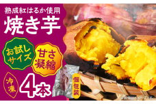 【お試し】【ねっとり甘い熟成サツマイモ】冷凍焼き芋（紅はるか） 4本(S～M) / さつまいも やき芋 冷凍 小分け 個包装 冷やし焼き芋 / 南島原市 / 池田海陸物産 [SEW005]
