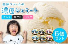 【2025年12月～発送】【濃厚ミルク】ジェラート ミルク2個 黒ゴマ2個 いちご2個 計6個入り / アイスクリーム スイーツ / 南島原市 / 高原ファーム [SFP003]