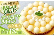 【2026年4月～発送】【サクサク生地】南島原産パパイヤメロンのタルト / タルト メロン めろん 18cm / 南島原市 / アトリエジジ [SAA026]