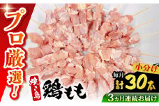 【3回定期便】九州産 焼き鳥セット 鶏もも 30本 / やきとり ヤキトリ 焼鳥 串セット 国産 冷凍 小分け / 南島原市 / ふるさと企画 [SBA084]