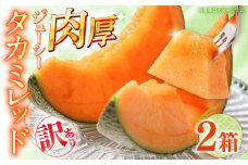 【2026年5月〜発送】訳あり タカミメロン レッド 2箱（1箱 3～6玉） / メロン めろん フルーツ 果物 / 南島原市 / 南島原果物屋 [SCV037]