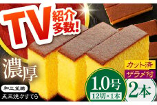 【濃厚で上品な甘み】和三盆糖 長崎五三焼かすてら 1.0号×2本 (職人手焼・底ザラメ) / カステラ 長崎カステラ ギフト / 南島原市 / 株式会社須崎屋 [SCA020]