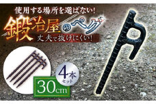 鍛造ペグ 30cm 4本セット / キャンプ キャンプ用品 ペグ キャンプ場 アウトドア用品 / 南島原市 / 重光刃物鍛造工場 [SEJ018]