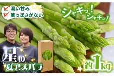 【2025年9月～発送】【数量限定】甘い！柔らかい！【星のアスパラ】厳選 グリーン アスパラガス 1kg / アスパラ あすぱら 厳選 あすぱらがす 採れたて 新鮮 旬 産地直送 野菜 L・M・Sサイズのミックス / 南島原市 / ほしのYA [SEY001]