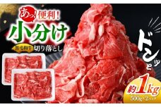 国産 黒毛和牛 熟成肉 切り落とし計1kg（500g×2パック）/ 小分け 国産牛 お肉 牛肉 切落し 冷凍 焼肉 すき焼き / 南島原市 / ふるさと企画 [SBA093]