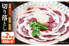 猪肉 切り落とし 2kg 雲仙いのしし モモ ウデ / 肉 イノシシ ジビエ いのしし 焼肉 ぼたん鍋 切り落とし / 南島原市 / 株式会社高田牧場 [SDB016]