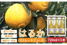 【糖度15〜18度】無添加「はるか」果汁100％ストレートジュース（720ml×3本） 長与町/井上柑橘園 [EAA002] ジュース みかんジュース 飲料 ストレートジュース 100％ジュース 無添加