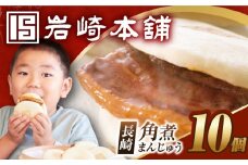 7日内発送）【簡易包装】長崎角煮まんじゅう10個 長与町/岩崎本舗 [EAB012] 角煮 かくに 角煮まん 長崎 角煮まんじゅう かくにまんじゅう 岩崎 岩崎本舗 スピード 最短 最速 発送