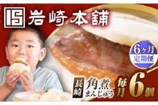 【全6回定期便】【簡易包装】長崎角煮まんじゅう 6個 長与町/岩崎本舗 [EAB021] 岩崎本舗の角煮まんじゅう かくに 角煮まん 角煮まんじゅう 長崎 岩崎 岩崎本舗 定期 定期便 ていきびん