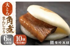 【全6回定期便】【化粧箱】 大とろ角煮まんじゅう 10個 長与町/岩崎本舗 [EAB025] 大とろ角煮 大トロ 角煮 かくに 角煮まん 長崎 岩崎 岩崎本舗 定期 定期便
