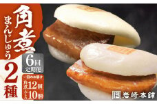 【全6回定期便】【化粧箱】長崎角煮まんじゅう12個＆大とろ角煮まんじゅう10個 長与町/岩崎本舗 [EAB035] 大とろ角煮 長崎 岩崎 岩崎本舗 定期 定期便