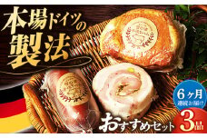 【国際大会金賞】【毎月3点×6回定期便】店主おすすめ セット 毎月3品（計18品） / 無添加ロースハム ビアシンケン ベリーロールブロック / 長与町 / 雪の浦手造りハム [EAM033] 無添加 ハム ロースハム 冷凍 おすすめ セット 定期便 定期 毎月