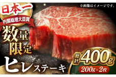 ヒレステーキ【内閣総理大臣賞受賞】A5ランク 長崎和牛 出島ばらいろ ヒレステーキ 約400g（約200g×2枚）長与町/岩永ホルモン [EAX018] 国産 冷凍 牛肉 ヒレ ひれ ヒレ肉 ヒレステーキ 和牛 ひれすてーき 牛 真空パック ひれ 希少部位 ステーキ すてーき A5九州 長崎和牛 焼肉