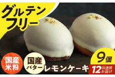 【全12回定期便】【 グルテンフリー 】 レモンケーキ 9個 長与町/Lilla Lotta（リラロッタ） [EBR008] グルテンフリースイーツ スイーツ すいーつ 米粉 こめこ 焼菓子 詰め合わせ お菓子 レモンケーキ れもんけーき 長崎 冷凍 個包装 人気 ランダム おかし 定期便 定期 ていきびん