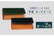 牛革 カードケース （ブラックとキャメル / グリーンとキャメル）長与町/グッピーサウンド [EBG013] ハンドメイド 名刺入れ 革小物