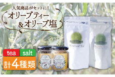 オリーブ塩 ＆ オリーブティー セット （各2種）長与町/ゆきのヶ丘オリーブ園 [EAV006] 調味料 お茶 オリーブティー