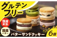 バターサンド 【 グルテンフリー 】米粉のバターサンドクッキー 6個 長与町/ Lilla Lotta（リラロッタ） [EBR009] ぐるてんふりー グルテンフリースイーツ スイーツ すいーつ 米粉 こめこ 詰め合わせ お菓子 クッキー クッキーサンド ばたーさんど 冷凍 個包装 人気 ランダム おかし