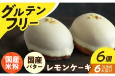 【6回定期便】レモンケーキ6個 長与町/Lilla Lotta（リラロッタ） [EBR019] グルテンフリースイーツ スイーツ すいーつ 米粉 こめこ 焼菓子 詰め合わせ お菓子 レモンケーキ れもんけーき 長崎 冷凍 個包装 人気 ランダム おかし 定期便 定期 ていきびん