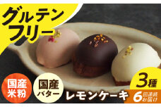 【6回定期便】レモンケーキ 3種（6個） 長与町/Lilla Lotta（リラロッタ） [EBR031] グルテンフリースイーツ スイーツ すいーつ 米粉 こめこ 焼菓子 詰め合わせ お菓子 レモンケーキ れもんけーき 長崎 冷凍 個包装 人気 ランダム おかし 定期便 定期 ていきびん
