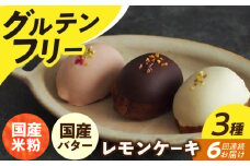 【6回定期便】レモンケーキ 3種（6個） 長与町/Lilla Lotta（リラロッタ） [EBR031] グルテンフリースイーツ スイーツ すいーつ 米粉 こめこ 焼菓子 詰め合わせ お菓子 レモンケーキ れもんけーき 長崎 冷凍 個包装 人気 ランダム おかし 定期便 定期 ていきびん