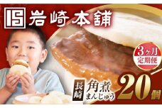【3回定期便】【簡易包装】長崎角煮まんじゅう 20個 （5個×4袋） 長与町/岩崎本舗 [EAB050] 岩崎本舗の角煮まんじゅう かくに 角煮まん 角煮まんじゅう 長崎 岩崎 岩崎本舗 定期 定期便 ていきびん