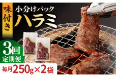 【3回定期便】ハラミ【塩だれ】九州産和牛ハラミ 毎月250g×2袋（計1.5kg）長与町/岩永ホルモン [EAX159] 国産 牛肉 ハラミ 牛ハラミ はらみ 小分け 味付き サガリ 焼肉 焼き肉 塩 しお 冷凍 焼肉 焼き肉 やきにく 九州 定期便 ていきびん 定期