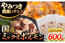 【12回定期便】【長崎和牛】ミックスホルモン（塩） 毎月200g×3袋 計7.2kg 長与町/なかみ屋本舗 [EAD101] 国産 長崎和牛 和牛 ホルモン レバー ホルモンミックス 牛肉 ほるもん 冷凍 小分け 真空パック 塩 味付き 味付け 焼肉 焼き肉 おつまみ 定期 定期便