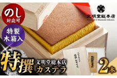 【木箱】特撰カステラ2号（1号580g×2本）長与町/文明堂総本店 [EAK035] 文明堂カステラ かすてら 長崎カステラ 長崎 カステラ人気 カステラ ギフト 人気 和菓子 お中元 お歳暮 かすてら ざらめ ザラメ 焼菓子 スピード 最短 最速 発送