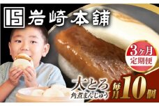 【3回定期便】【簡易包装】大とろ角煮まんじゅう10個（5個×2） 長与町/岩崎本舗 [EAB106] 角煮 かくに 角煮まん 長崎 岩崎 岩崎本舗 定期 定期便