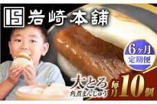 【6回定期便】【簡易包装】大とろ角煮まんじゅう10個（5個×2） 長与町/岩崎本舗 [EAB107] 角煮 かくに 角煮まん 長崎 岩崎 岩崎本舗 定期 定期便