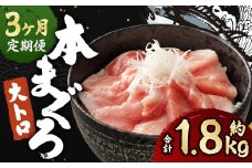 【定期便3回】長崎県産 本マグロ（養殖）大トロ 皮付き 約600g 生食用