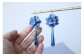紫陽花としずく ブルー/革花ピアス･イヤリング/レザーアクセサリー