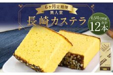【6ヶ月定期便】 長崎カステラ 0.5号 (290g) 2本入り 異人堂