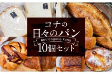 konaの日々のパン 10個セット 10種 詰め合わせ ブレッド 食パン クロワッサン シナモンロール くるみパン キャロットケーキ リュスティック パン・オ・ショコラ
