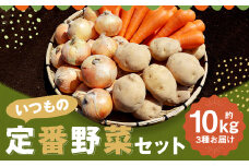 いつもの定番野菜セット どっさり！約10kg じゃがいも・玉ねぎ・にんじんの3品 詰め合わせ 【2024年11月下旬～2025年3月下旬迄発送予定】