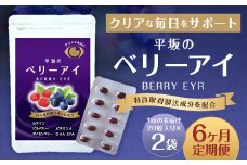 【6ヶ月定期便】平坂のベリーアイ 20粒入り 2個セット ベリー ビルベリー ボイセンベリー ルテイン ビタミンA 目 栄養 サプリ 定期 長崎県 時津町