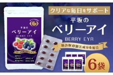 平坂のベリーアイ 20粒入り 6個セット ベリー ビルベリー ボイセンベリー ルテイン ビタミンA 目 栄養 サプリ 長崎県 時津町