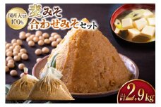 味噌 麦みそ 2kg 合わせみそ 900g [大渡商店 長崎県 東彼杵町 hs42bag590006] 減塩 手作り みそ ミソ 麦 合わせ味噌 詰め合わせ セット 調味料