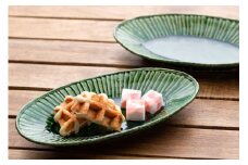 織部 皿 楕円皿 ペア 織部釉 [抱星窯 長崎県 東彼杵町 hs42bag390009] 土物 グリーン 濃緑